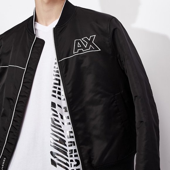 ARMANI EXCHANGE V-NECK T-SHIRT 'METALLIC LOGO' [M, L] NWT - Picture 4 of 4